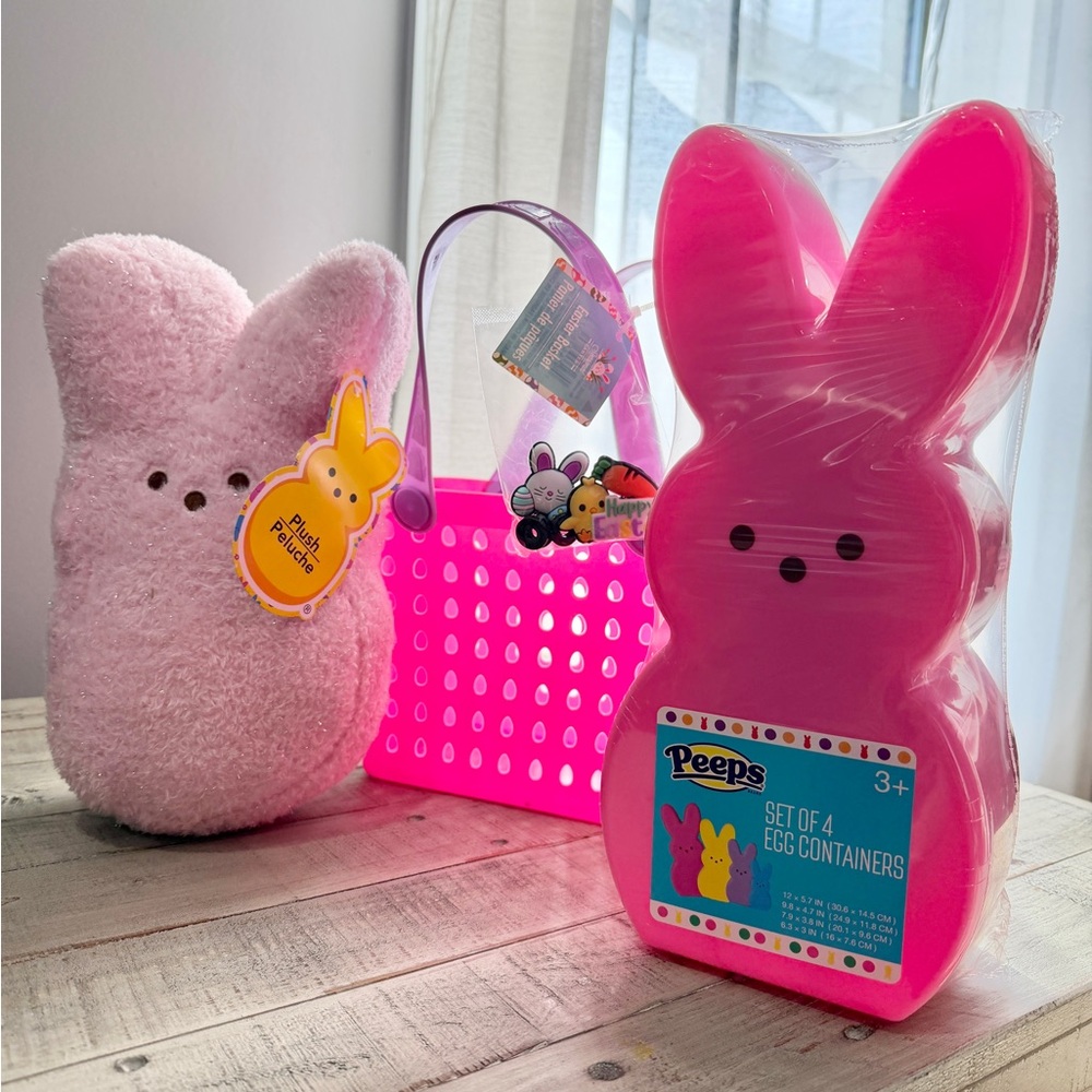 NWT - LIMITED EDITION PEEPS PINK Set - with 4 Nesting Peeps, Plush & Tote